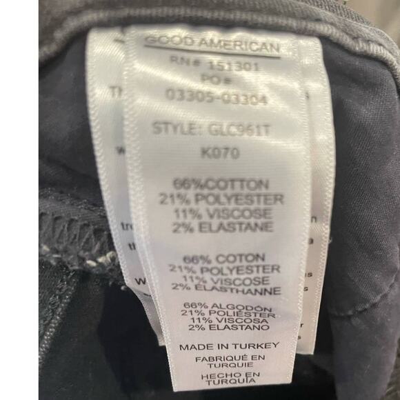 Good American Good Legs Cropped Distressed Skinny Jeans - Dark Denim - Picture 4 of 4